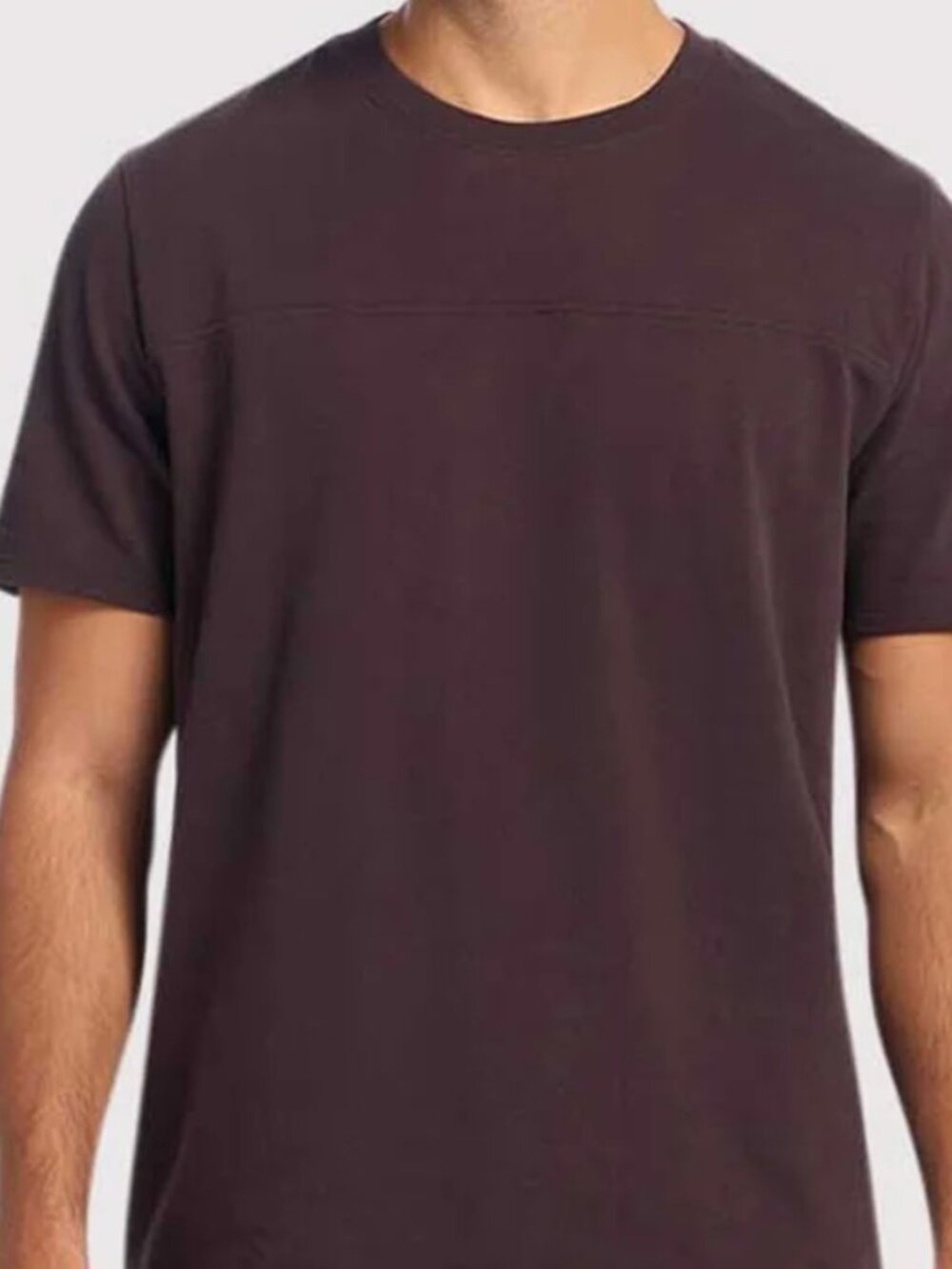 Nuuds Mens Steady Seamed T Shirt Eggplant Brown Size M